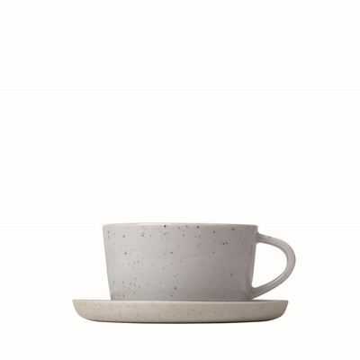 Blomus Sablo Ceramic Stoneware Coffee Cups And Saucers - Set Of 2 - Cloud