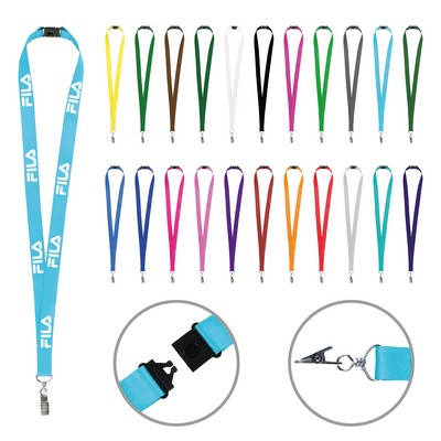 3/4" Dye-Sublimated Lanyard with Breakaway & Bulldog Clip