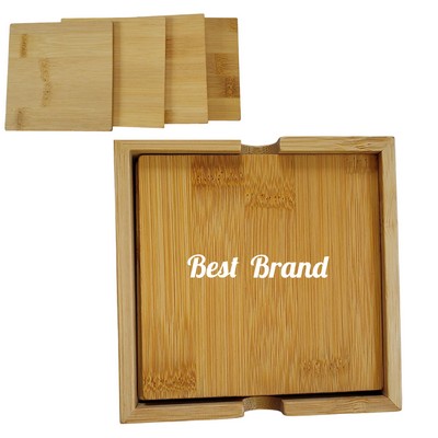 4-Piece Bamboo Coaster Set