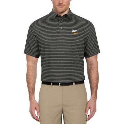 PGA Tour Heather Feeder Stripe Men's Polo