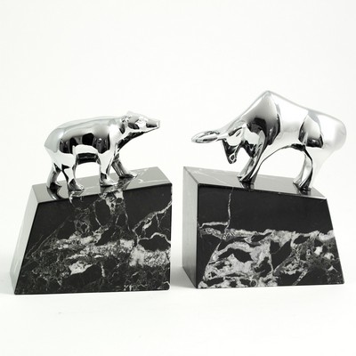 Marble Bookends - Stock Market