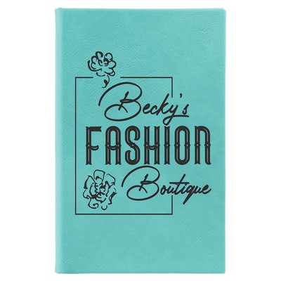 5.25" x 8.25" Teal Leatherette Sketch Book w/Unlined Notepad