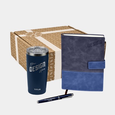 TiTUS® 20 oz Insulated Tumbler, Valvetine Notebook & Pen Gift Set