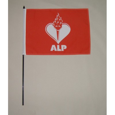 Hand Held Flag With 24" Plastic Pole (12"x16")