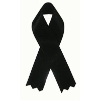 Blank Mourning Awareness Ribbon with Tape (3 1/2")