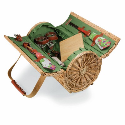 Verona Barrel Basket w/Wine & Cheese Service for 2