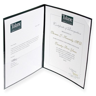 Panoramic Unpadded Portrait Format Certificate Covers with Pocket (8.5"x11")