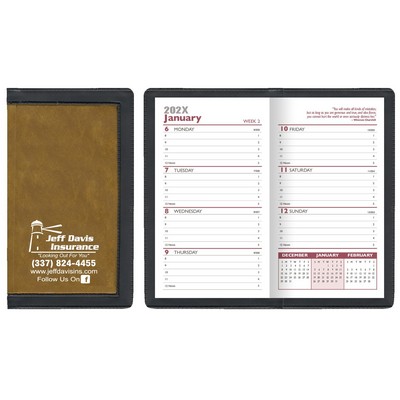 2 Tone Vinyl Cover Weekly Planner w/ 1 Color Insert w/o Map