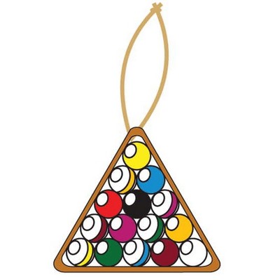 Pool Ball Rack Ornament w/ Clear Mirrored Back (3 Square Inch)