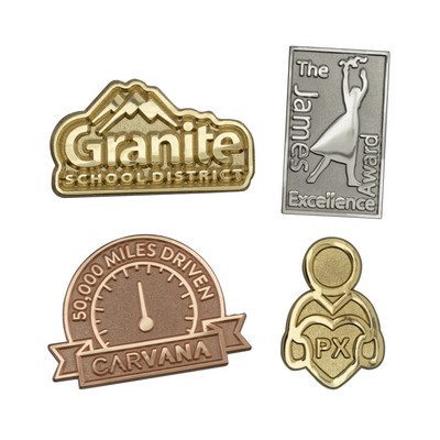 Die Struck Sandblast & Polished Lapel Pin (1.25")