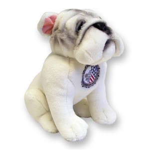 Custom Plush White Security Bulldog