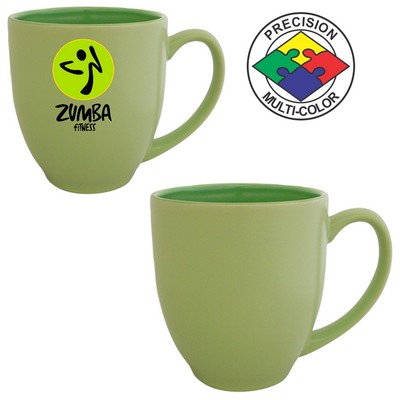 14.5 Oz. Mint/Lime Green Bistro Mug - Dishwasher Resistant - Precision Spot Color