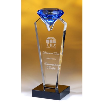 Blue Diamond Tower Optic Crystal Award (3¼"x9")