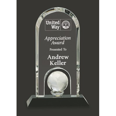 Acclaim Crystal Globe Award - 8 3/4'' H