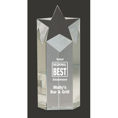 Star Prism Crystal Star Tower Award L - 10'' H