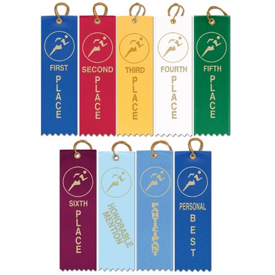 Stock Track Square Top Award Ribbon (1 5/8"x6")