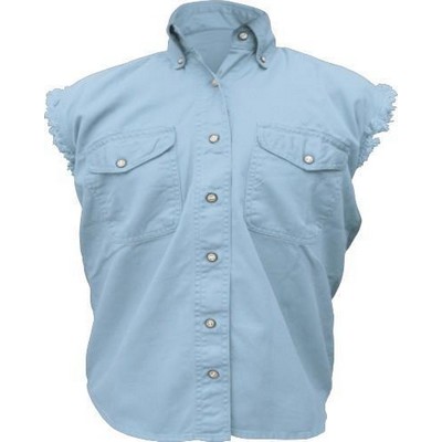 Light Blue Ladies Sleeveless Shirt