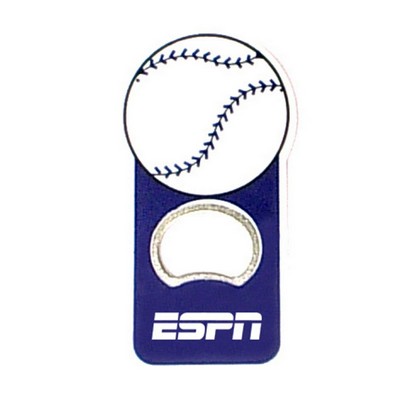 Baseball Ball Shape Bottle Opener w/Magnet