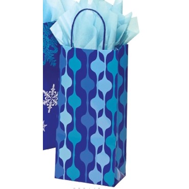 Waterfall Printed Paper Crane Shopping Bag (5 1/2"x3 1/4"x12 1/2")