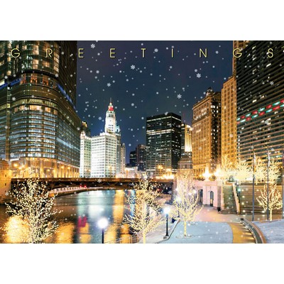 Snowy Chicago River Walk