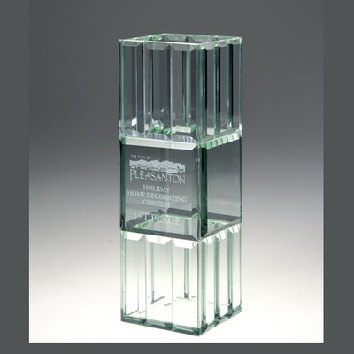 Jade Glass Trophy w/Starlight Vase - Large