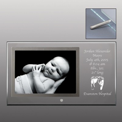 5"x7" Horizontal Glass Photo Frame with Silver Border