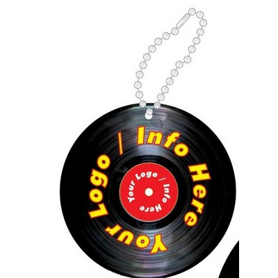 33 RPM LP/Album Promotional Keychain w/ Black Back (6 Square Inch)