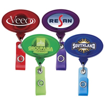 Jumbo Oval Translucent Retractable Badge Reel