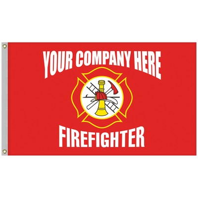 3' x 5' Firefighter Single Reverse Knitted Polyester Flag