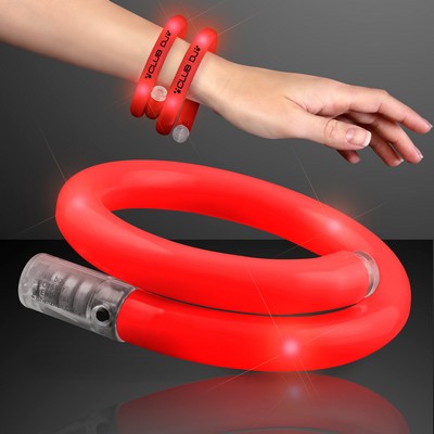 Red Flash LED Wrap-Around Tube Bracelets - Domestic Print