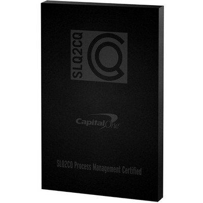 Black Rectangle Paper Weight (5"x 7"x 3/8") Laser Engraved