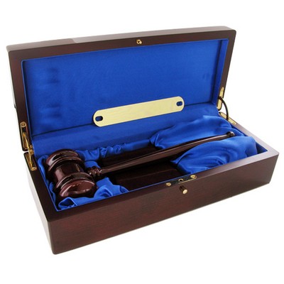 Deluxe Rosewood Gavel & Gavel Block Boxed Set