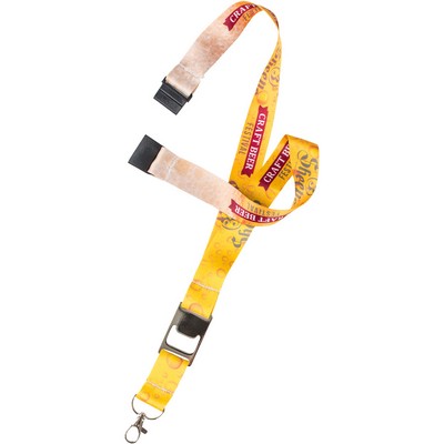 1" Heavy Weight Satin Lanyard with Metal Bottle Opener