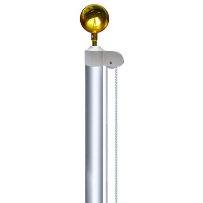 16' Silver Aluminum Pole - Without Flag