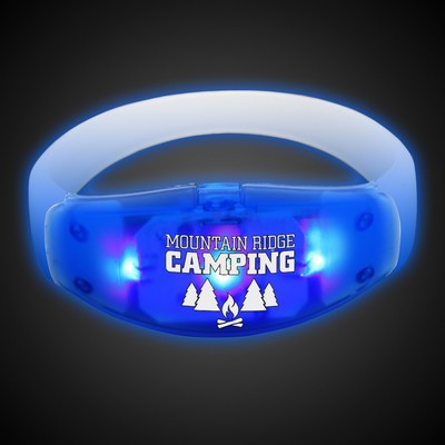 Sound Activated Blue LED Stretchy Bangle Bracelet(Pad Print)