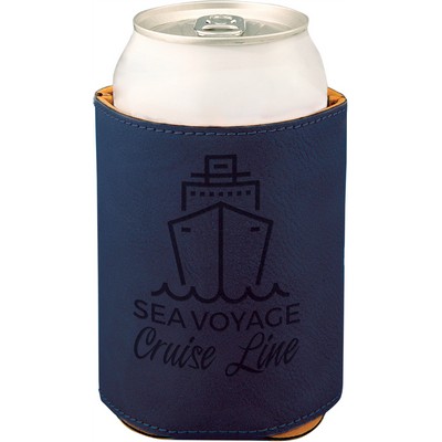 Beverage Holder, Blue Faux Leather