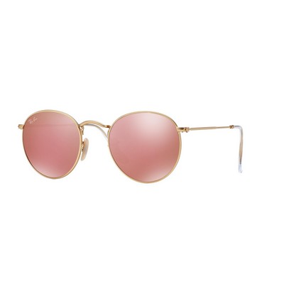 Ray-Ban® Brown/Pink Round Metal Sunglasses