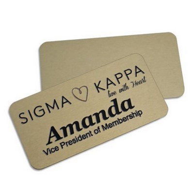 Magnetic Name Badges- 1.5" X 3" (Gold Metal)