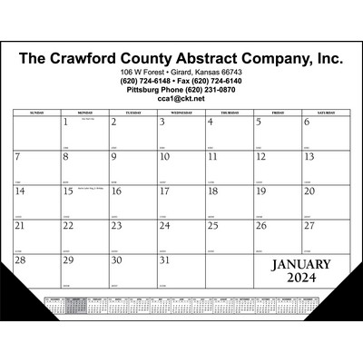 Economy 1 Color Desk Pad Calendar