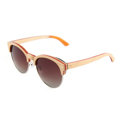 Layered Maple Wood Sunglasses - Natural Frames