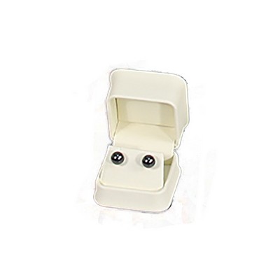 Cream Faux Leather Earring Box