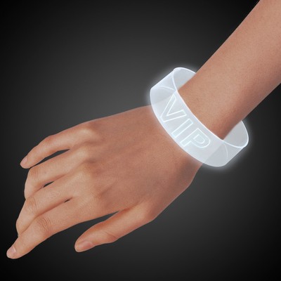 White Laser Engraved LED Magnetic Bracelet