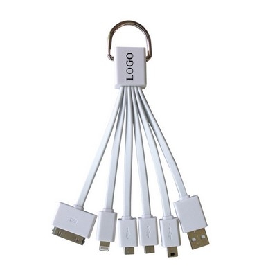 5-in-1 Multi USB Charger Cable/Cord w/Metal Keyring