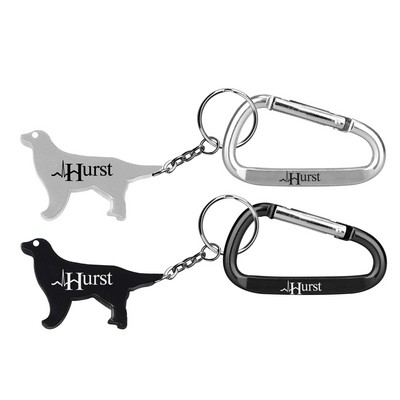 Dog Shape Bottle Opener w/Key Chain & 7 Cm Carabiner