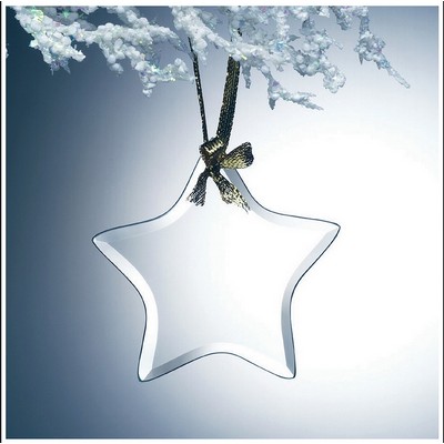 Jade Glass Beveled Ornament, Star, 3-3/4"x3-3/4"