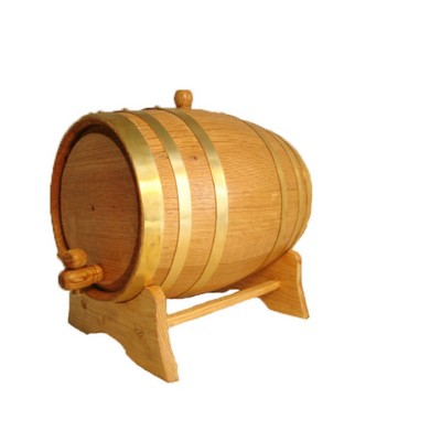 5 Liter Oak Wood Barrel with Brass Hoops