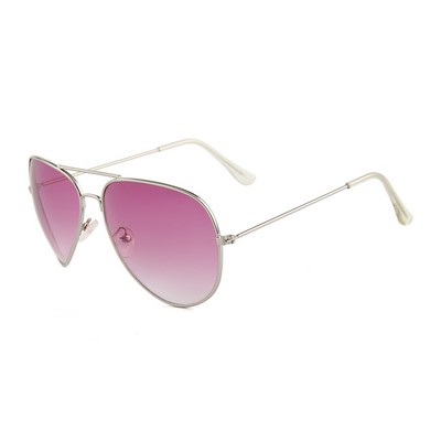 Sunglasses - Purple Gradient Lenses - Silver Frames