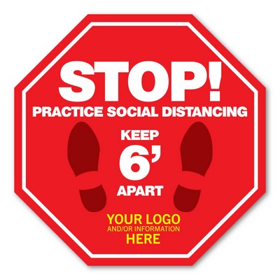 Stop Sign Floor Decal - 10"