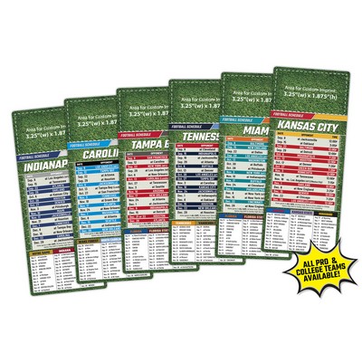 Magnet Sport Schedules - 3.5x8.5 Football Round Corners - 20 mil.