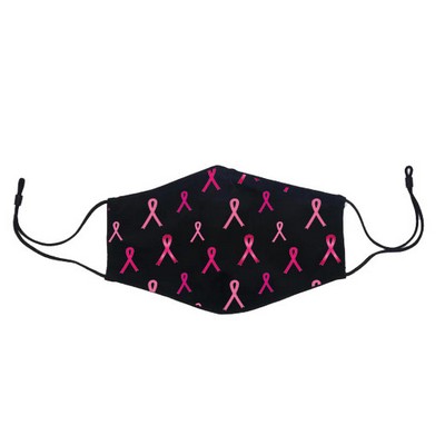 Breast Cancer Awareness Face Mask With Adjustable Ear Loops